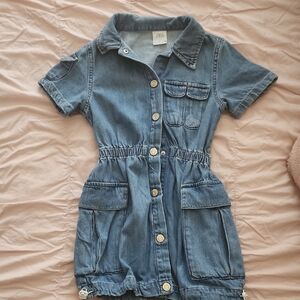 Zara Kids Denim Romper with Pockets